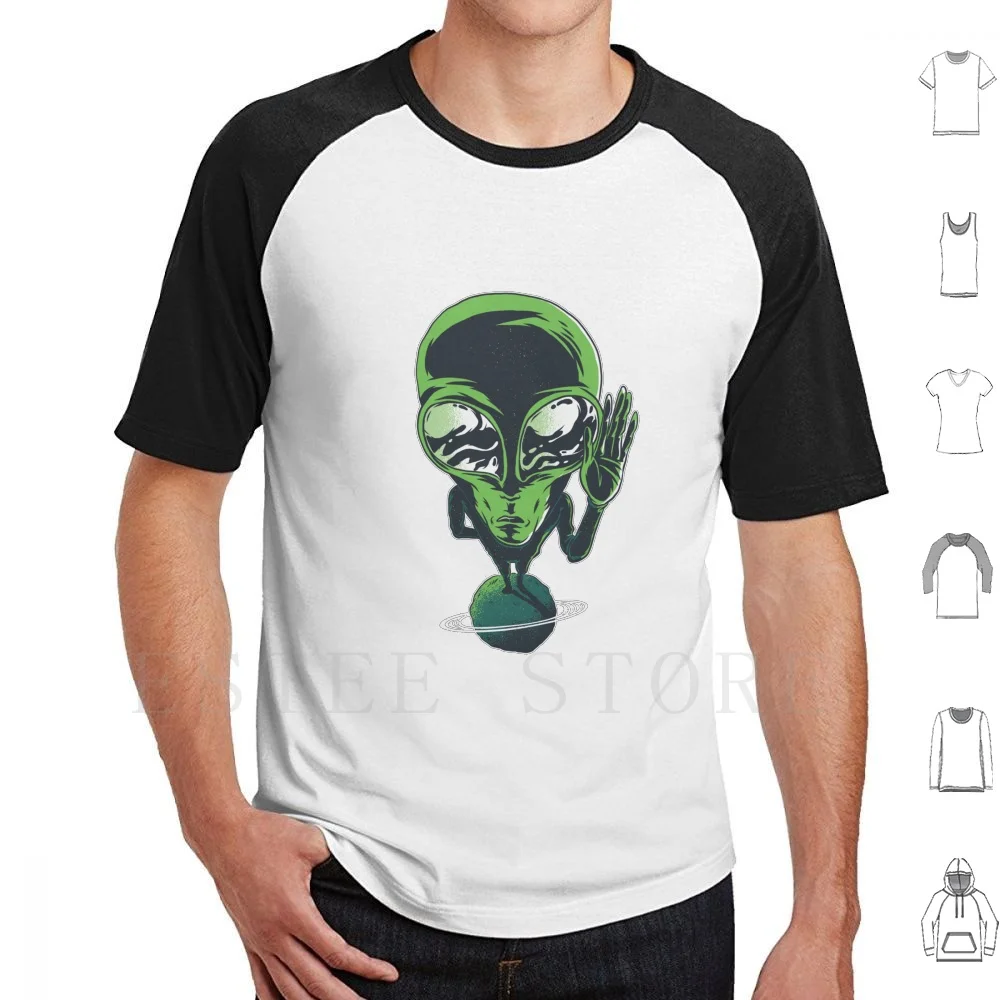 T Shirt DIY Big Size 100% Cotton Extraterrestrial Being From Another Star Extraterrestrial Creature Little Green Male Marsianer