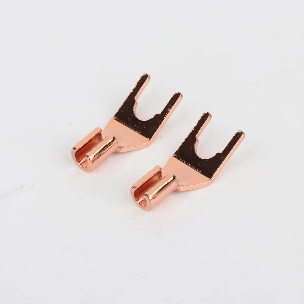 4 Stück High-End Kupfer-Lautsprecher-Y-Stecker Hifi Audio Rotkupfer-Stecker mit DIY-Lautsprecherkabel – Detail 6