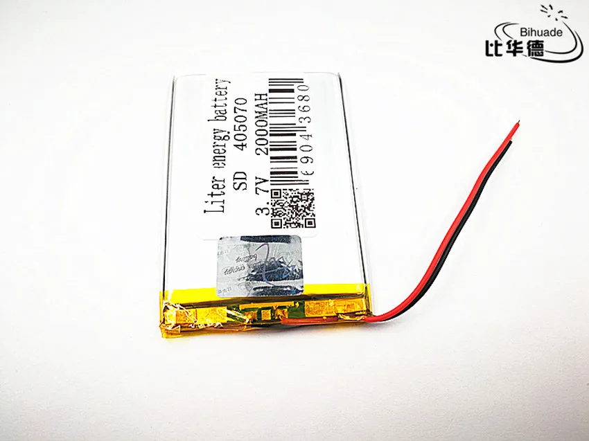 Liter Energi Baterai Baik Style. In 3.7 V, 2000 MAh, 405070 Polymer Lithium Ion/Baterai Li-ion untuk Mainan, Power Bank, GPS, MP3, MP4
