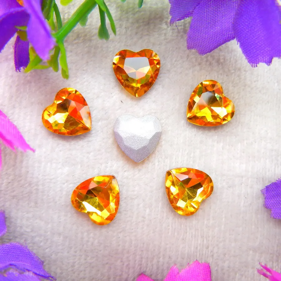 Glaskristall 8mm 10mm 12mm 14mm 16mm 18mm 27mm Verschiedene Farben Mix Herzform Klebeperlen Handy-Zubehör DIY – Detail 7