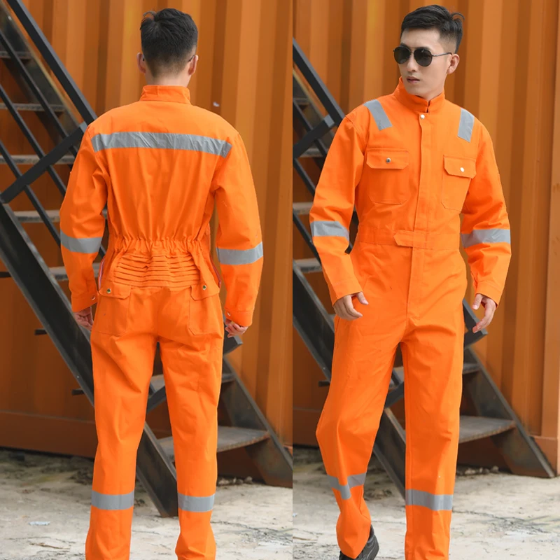 Spring Reflective Work Clothing Dust-proof Working Overall Jumpsuit Auto Repair Welding Uniforms Durable Sailors Miners Coverall