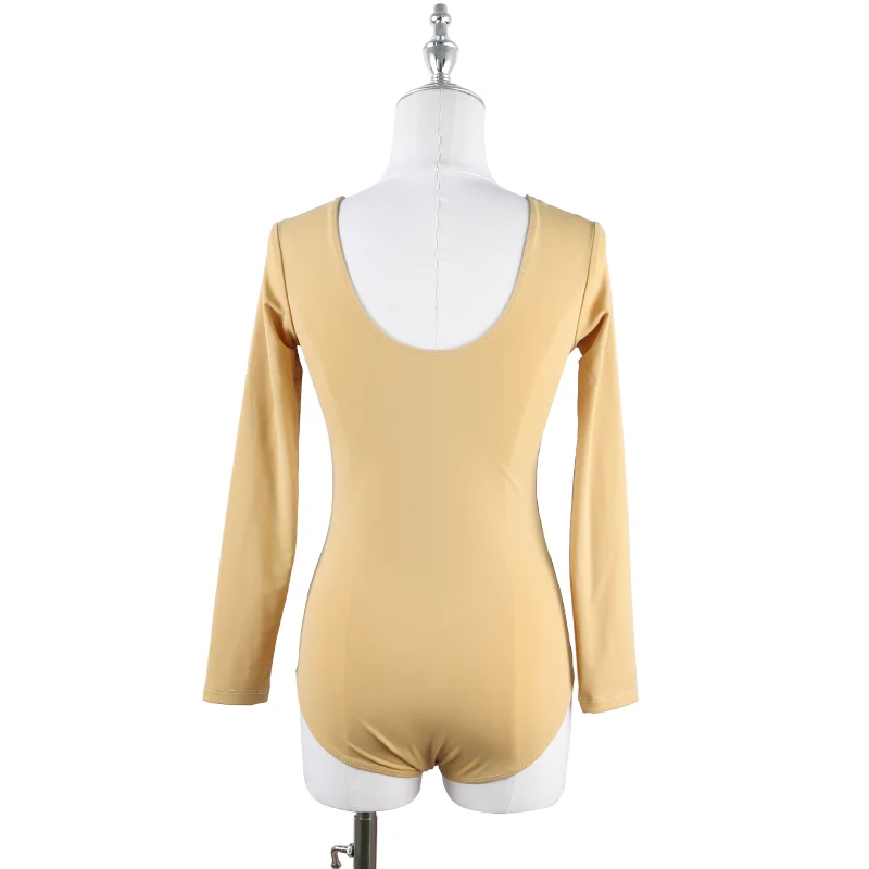 Figure Skating Training Suit Girl Undercoat Woman Thermal Coat Skin Color Khaki