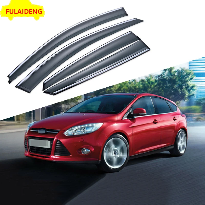 

4pcs For Ford Focus MK3 2012-2018 Car Window Visor Vent Shade Rain Guard Door Visor Car Styling Accessories