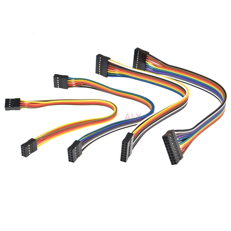 5PCS 20CM double row DUPONT LINE DUPONT connector plug with wire jumper cable 2.54MM 2*2/3/4/5/6/7/8/9/10 PIN P female to female