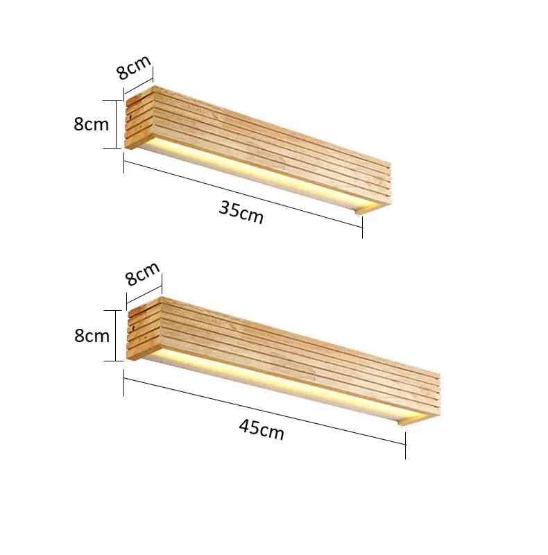 현대 일본 스타일 벽 램프, LED 나무 조명, 침실 침대 옆 램프, 욕실 거울, 스콘스 홈 벽 조명 기구