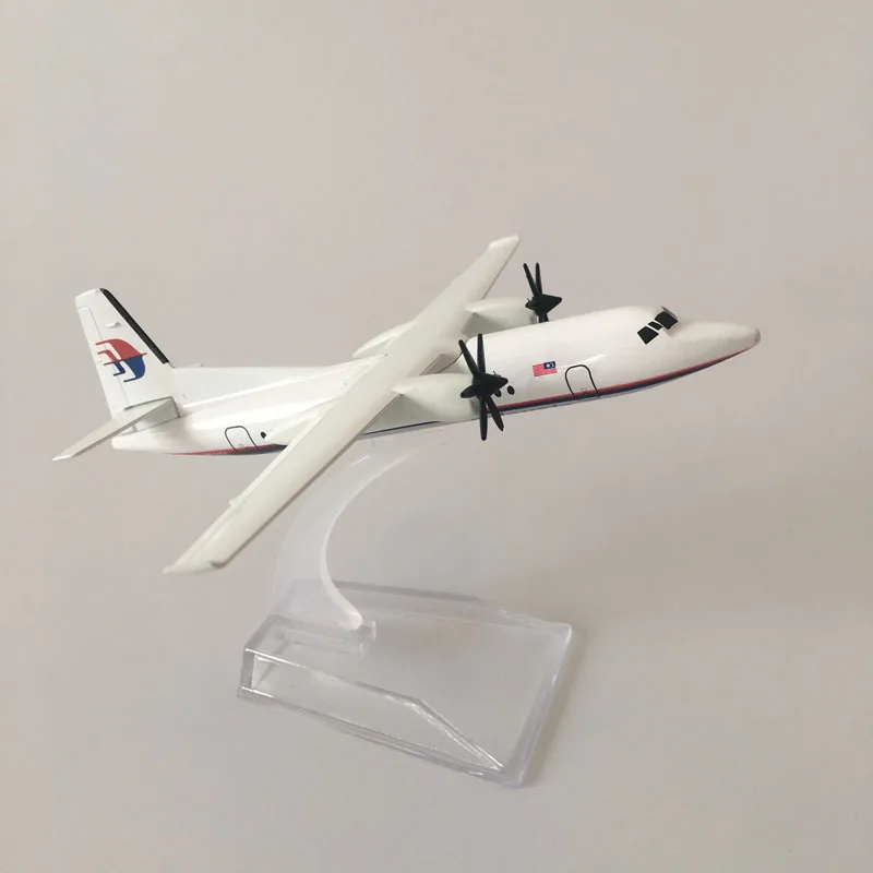 JASON TUTU 16 cm Malaysia Airlines Fokker FK-50 Vliegtuig Vliegtuig Modelvliegtuigen Model Diecast Metaal 1/400 Schaal Vliegtuigen