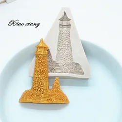 Sailboat Lighthouse Fondant Cake Silicone Mold Cake Decoration Chocolate Mold DIY Pastry Baking Utensils Pastry Tools M1786