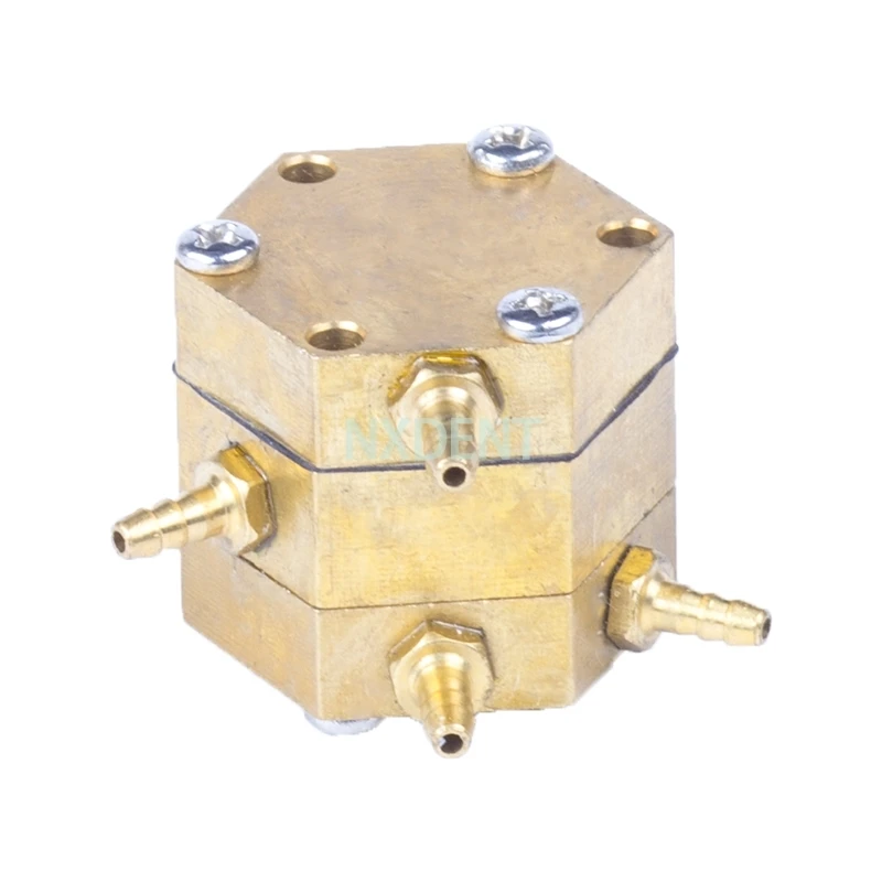 1pcs NEW Dental Hexagonal Water Air Valve 3mm Copper  4 Connectors for Dental Chair Unit Parts Dental Clinic Supplies