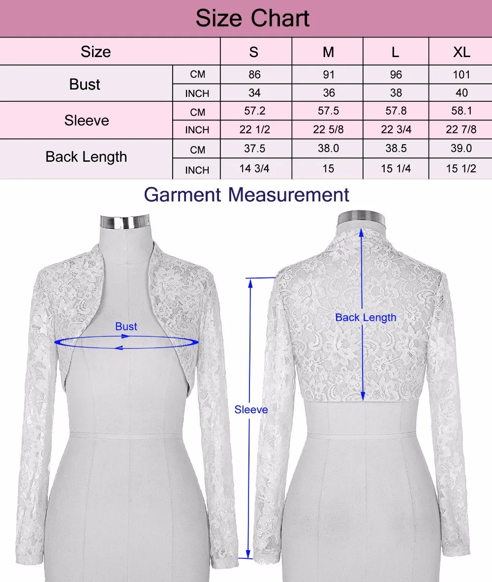 GOHYPDUG High Neck Bridal Wraps Long Sleeve Wedding Lace Applique Jackets Cheap Bridal Jacket Bolero Jacket Plus Size