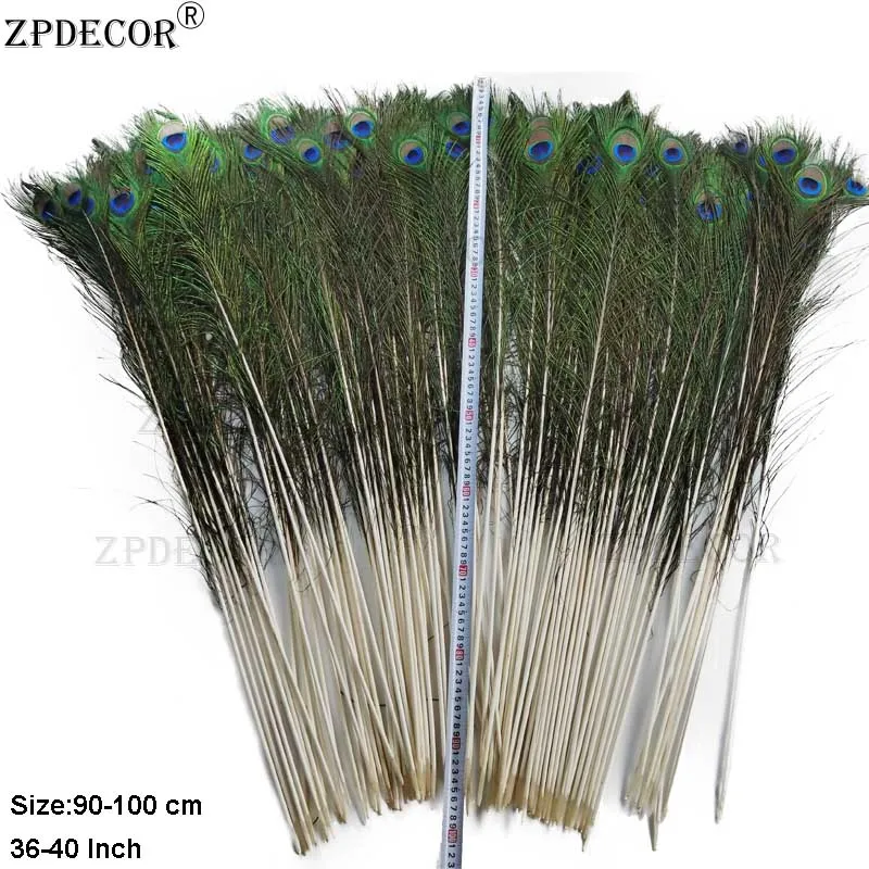 

Natural Peacock Feathers 90-100cm for Crafts Carnival Decoration