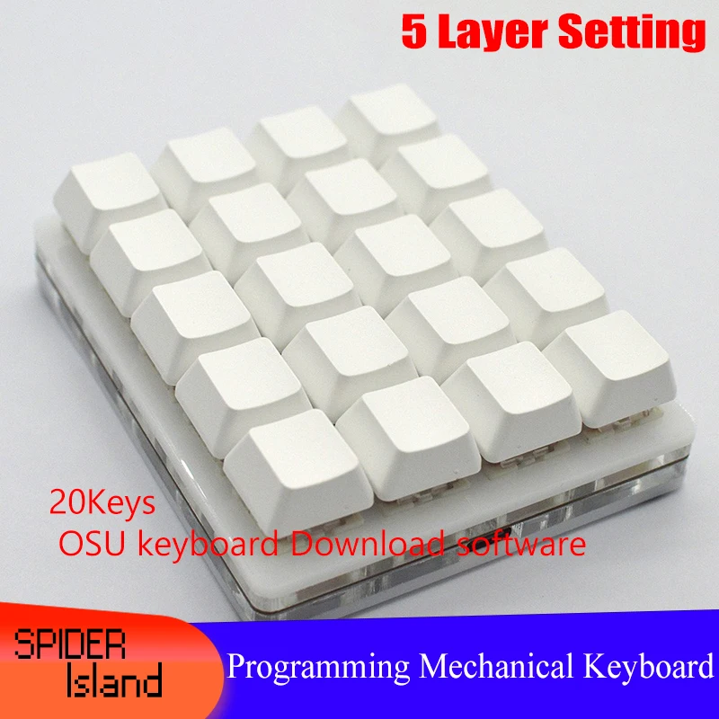 

Mechanical Keyboard 20 Keys Software OSU! Keyboard For Windows Gaming Keypad Macro for Shortcut PS Type C Programming keypad