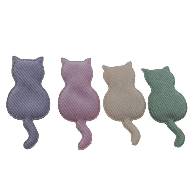 42Pcs/Lot 3*6CM Cat Shape Padded  Applique For Handmade Clothes Hat Sewing Supplies DIY Hairpin Hair Band Accessories