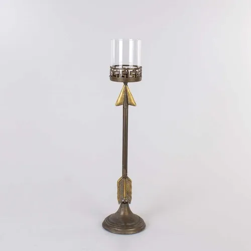 Euro Flora Metal Candlestick Candle Holder Arrow