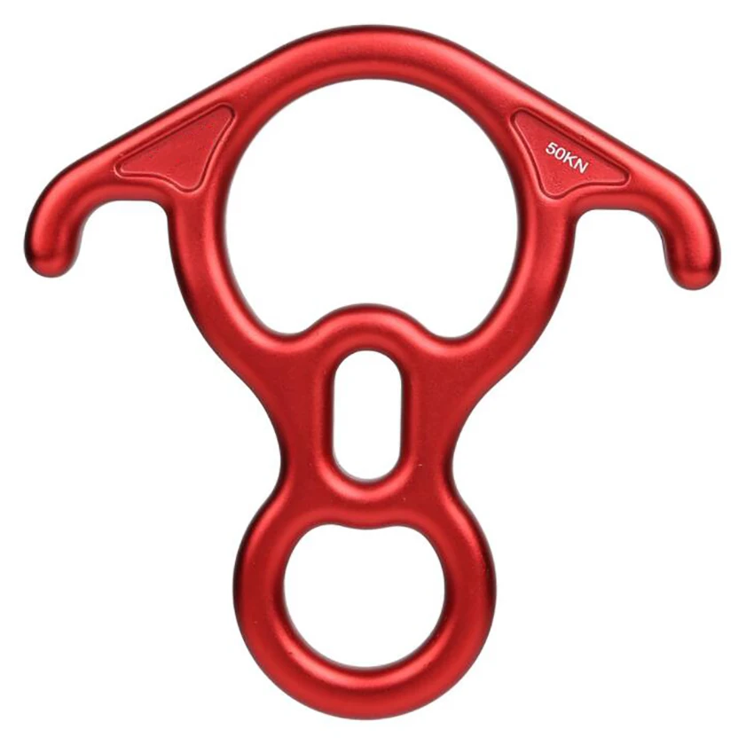 50KN Rescue Figure, 8 Descender Large Bent-Ear Belaying and Rappelling Gear Belay Device Climbing for Rock Climbing Peak Rescue