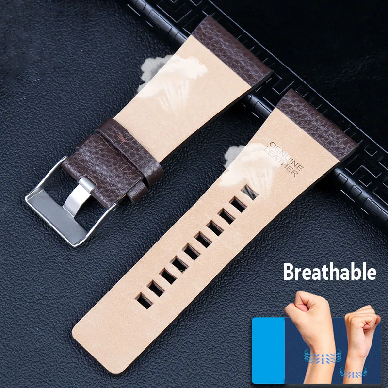 Genuine Leather watchband For Diesel DZ7396DZ1206 DZ1399 DZ1405 Watch band Litchi grain 22 24 26 27 28 30 32 34mm strap bracelet