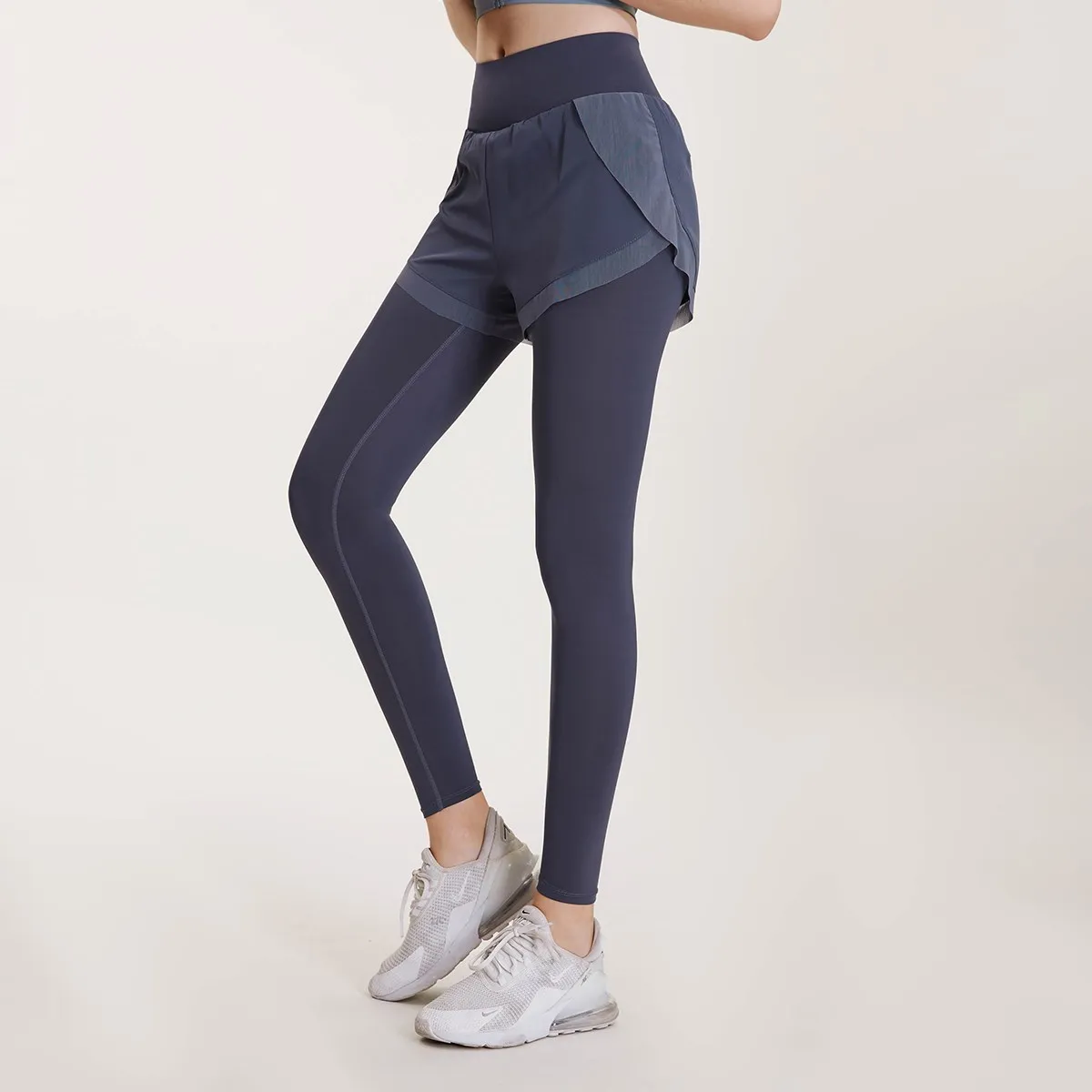 Calzamaglia da allenamento per Fitness da donna Vansydical 2 in 1 pantaloni da Yoga a rete Femme Leggings da corsa a vita alta