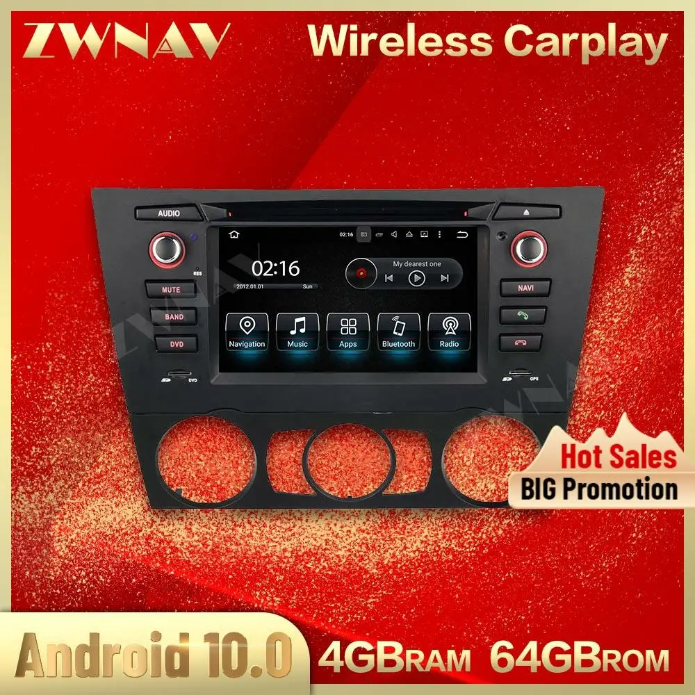 64G Carplay Android 10.0 Screen Car Multimedia Player For BMW 3 Series 2005-2019 GPS NAVIGATIONAuto Audio Radio Stereo Head Unit