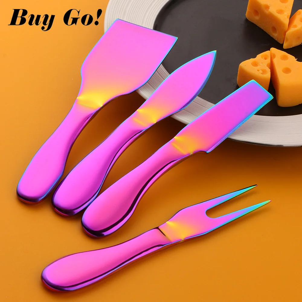 4 Teile/satz Käse Messer Set Edelstahl Butter Treuer Käse Cutter Slicer Gabel Kit Küche Nützliche Frühstück Kochen Werkzeuge