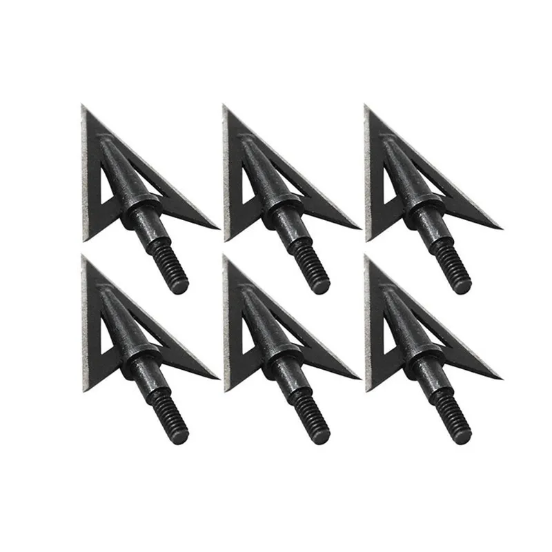 3/6/12Pcs Archery Arrowheads Blade Tips Broadheads Screw-in Arrow Points BowFishing Arrow Outdoor Fishing Shooting Accessories