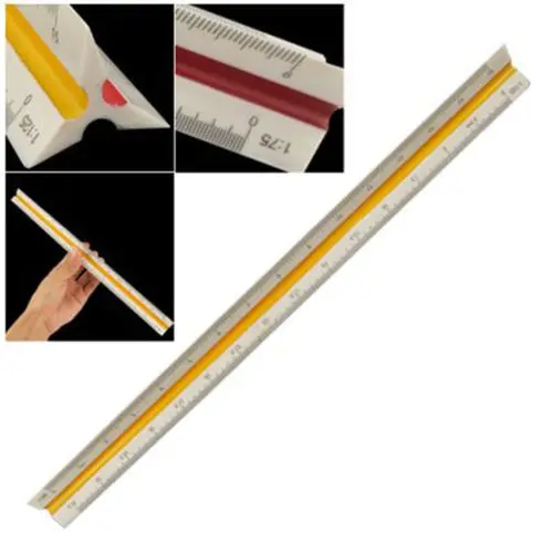 1PC Multifunctional Design Plastic Multi-scale Ruler Triangular Scale Ruler Measurement