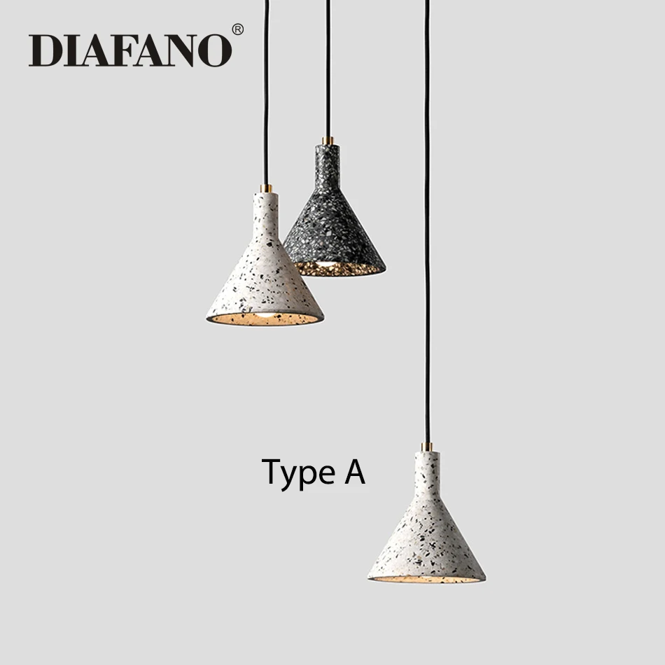 American Industrial Terrazzo Pendant Lamp Retro Loft Nordic Creative Pendant Light Restaurant Bed Room Bar Lighting Hang Lamp