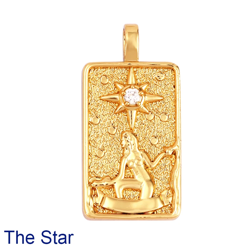 Tarot Karten Charm Anhänger, 2021 Neue 18K Reales Gold Überzogene DIY Schmuck Zubehör für Armbänder Halsketten Machen M06 – Detail 22