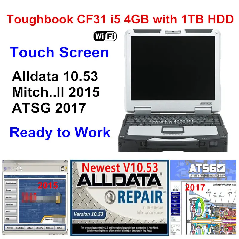 

2021 Hot Sell Pan.asonic Toughbook CF31 Laptop i5 CPU 4GB RAM with 1TB HDD Alldata 10.53 Mit...ell Atsg Software Ready to Work