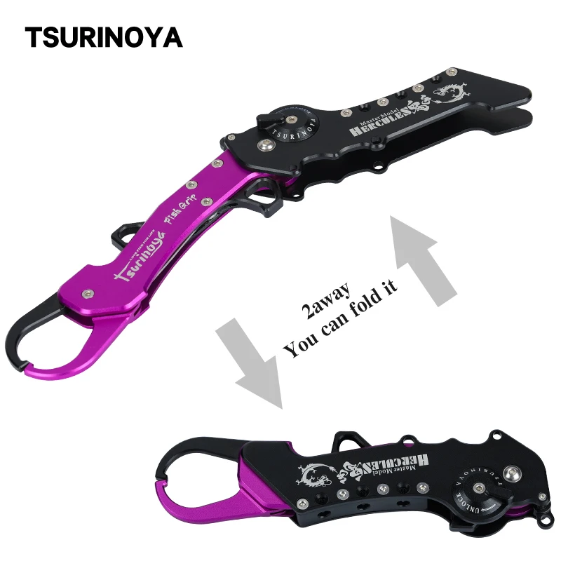 

TSURINOYA Aluminum Alloy Multi-purpose Foldable Lure Fishing Gripper HERCULES Portable Fish-lip Gripper High Quality Tackle Pike