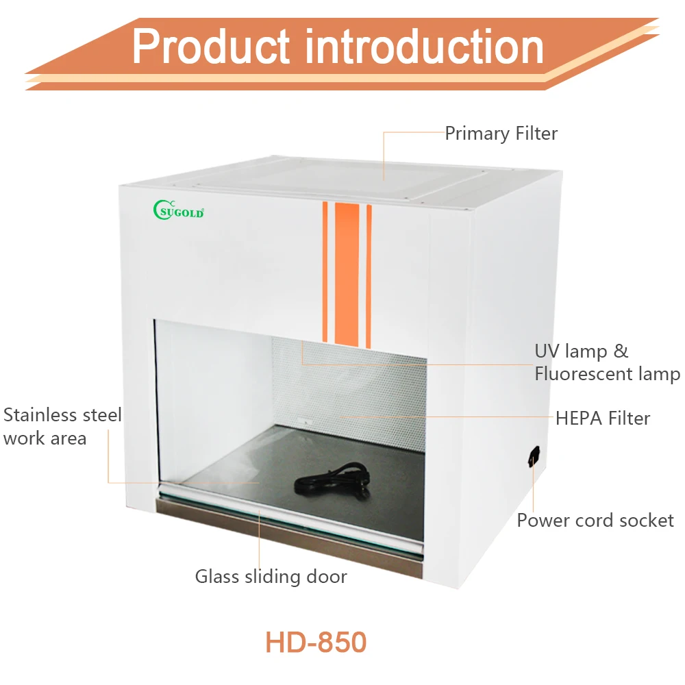 HD-850 horizontal air supply flow clean bench mini laminar flow cabinet