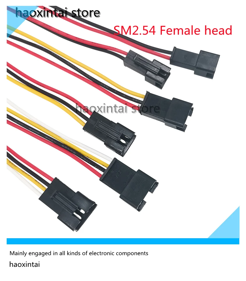 20PCS SM pair plug wire connecting wire electronic wire 2.54mm2p3p4p5p6p7p8p male and female pair plug, female head with wire