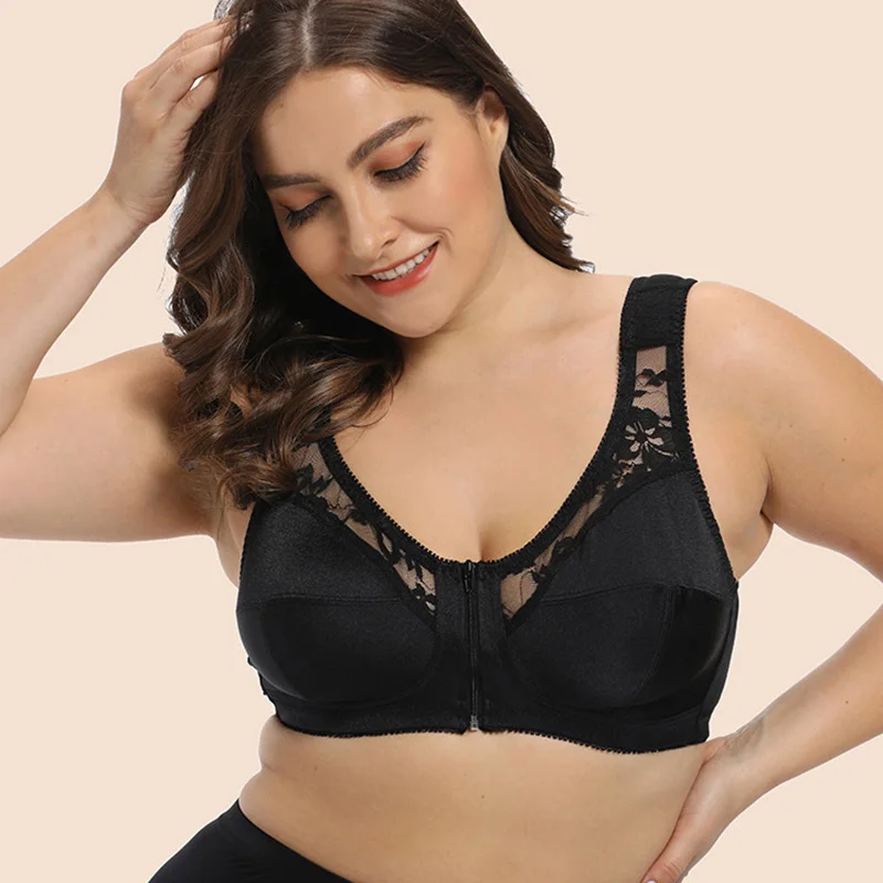 Push Up Bras Voor Vrouwen Volle Cup Kant Vest Beha Brasserie Plus Size C D E Cup Sexy Lingerie Zwart bras Voor Vrouwen Bralette Geen Pad