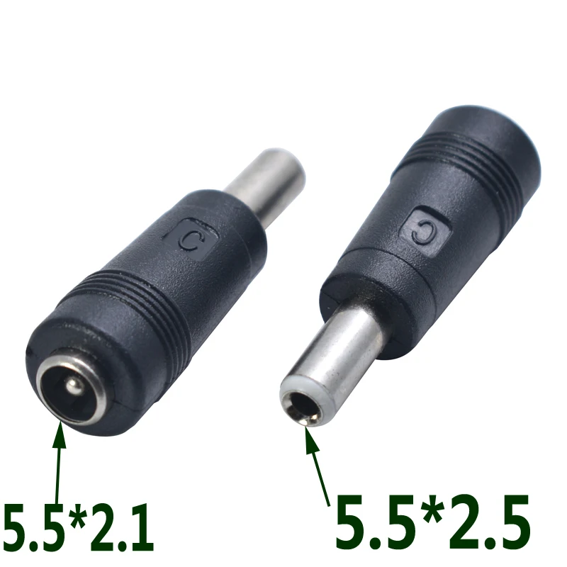 5.5 x 2.5 mm DC Power Plug Adapter - Male to Multiple Female Jacks (7.9 x 5.5, 7.4 x 5.0, 3.5 x 1.35, 4.0 x 1.7, 5.5 x 2.5 mm, 4