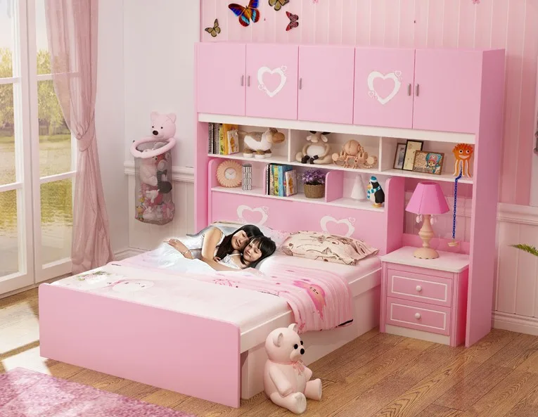 Simple storage combination under the bed with wardrobe bed Child bed multifunctional boy and girl environmental protection child
