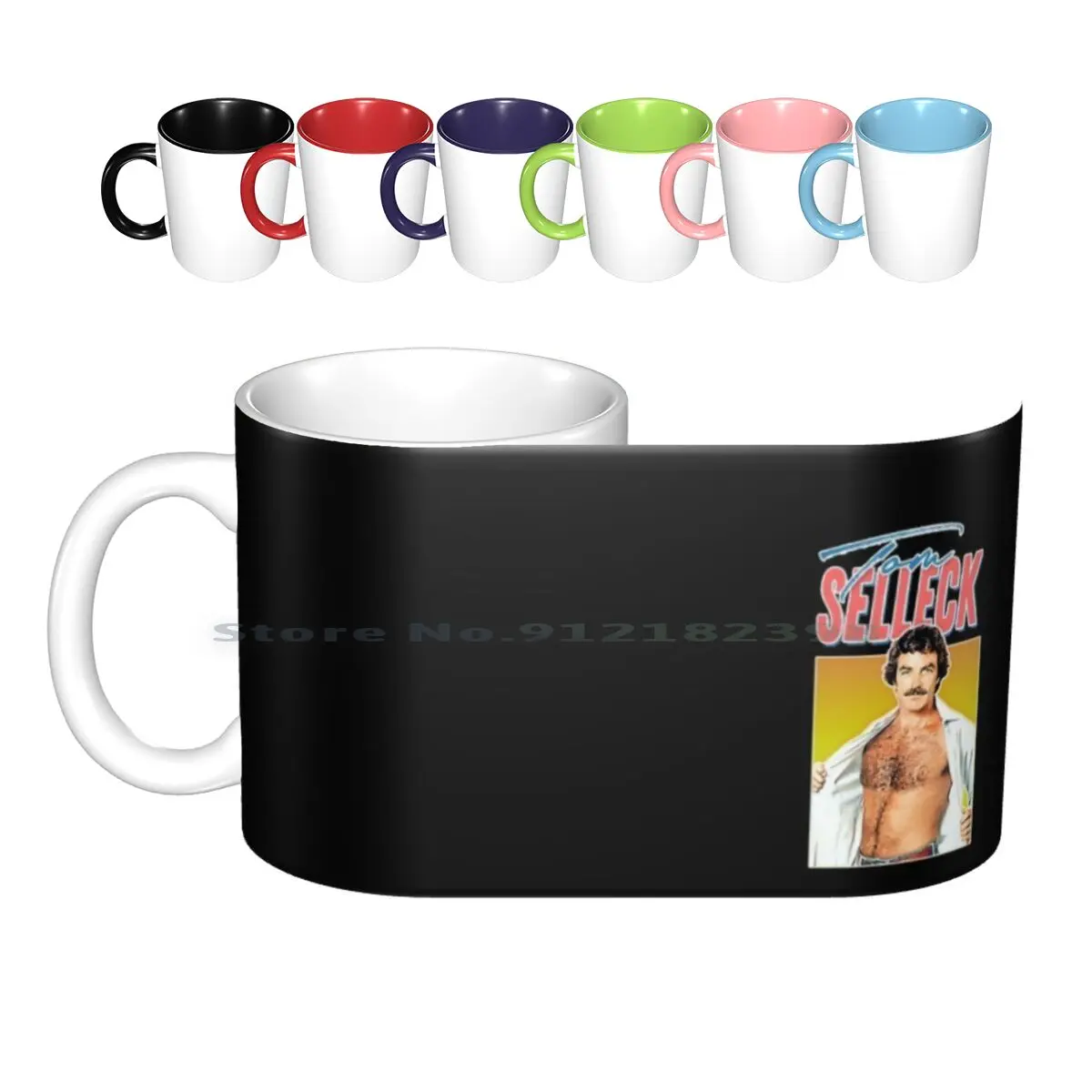 Sexy Tom Selleck 80s Aesthetic Design Ceramic Mugs Coffee Cups Milk Tea Mug Tom Selleck 80s Kid 80s Retro 80s Tv Acid Washed