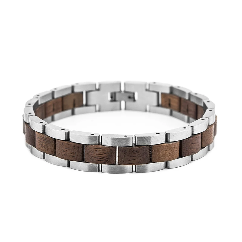 Men's Wood Bracelet Red Solid Wood19.5cm Adjustable With Stainless Steel Jewelry Fashion Hot Sale