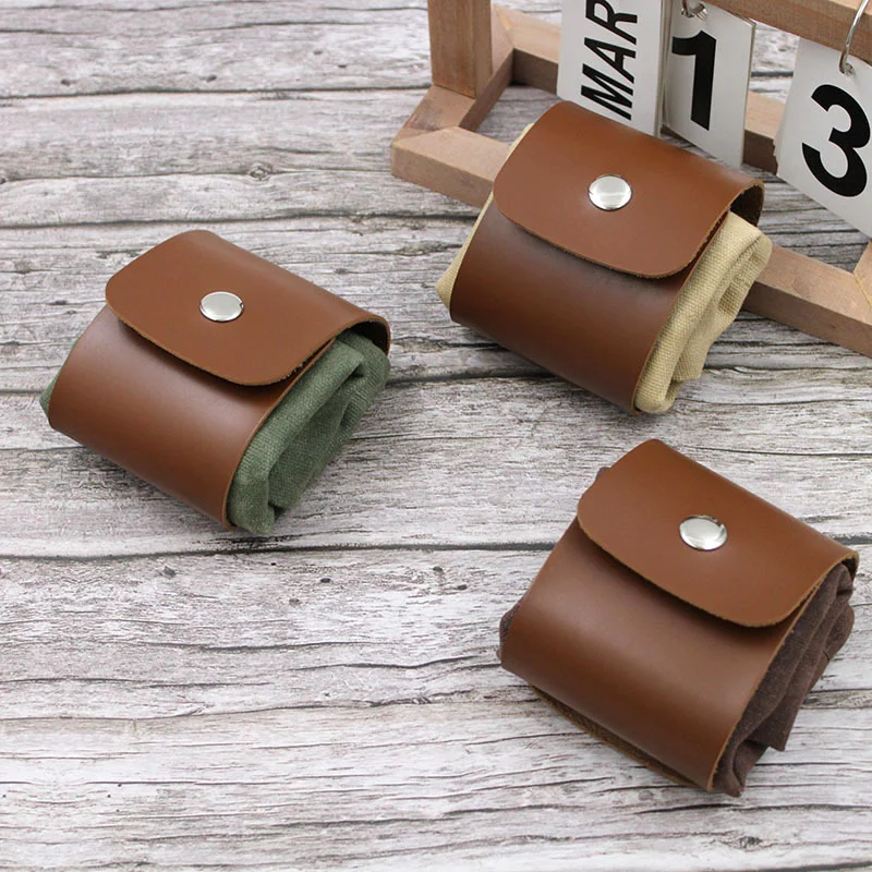 Tela cerata in pelle campeggio esterno escursionismo foraggiamento borsa Bushcraft strumento multifunzionale custodia per frutta borsa per frutta
