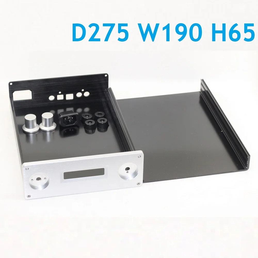 W190 H65 D275 Preamp PSU Anodized Aluminum DAC Chassis Anodized AK4490 Board  DIY Case Amp Dual Control Hi End Amplifier