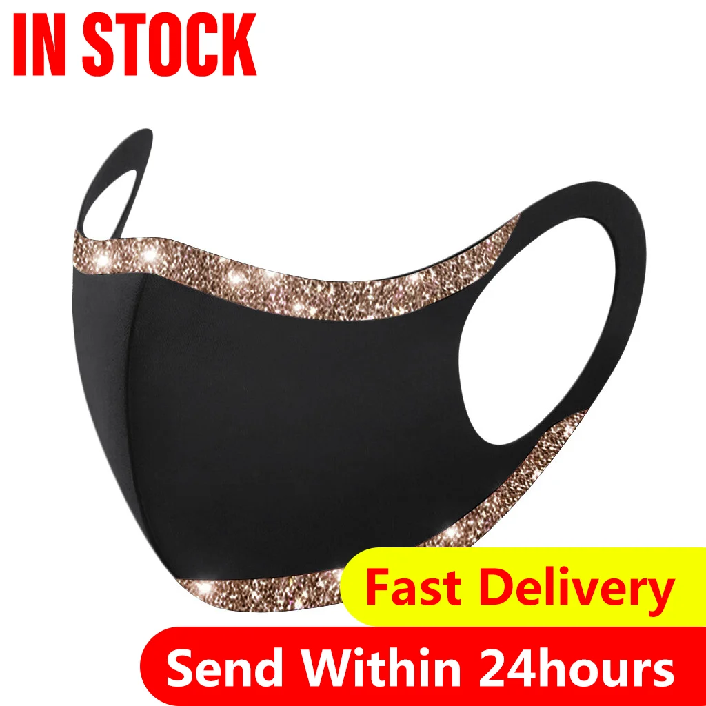 Fashion Bling Sequined Masks Dust-proof Smog-washable Mask Protective Reusable Face Nose Mouth Cover Women Mouth Mask Halloween