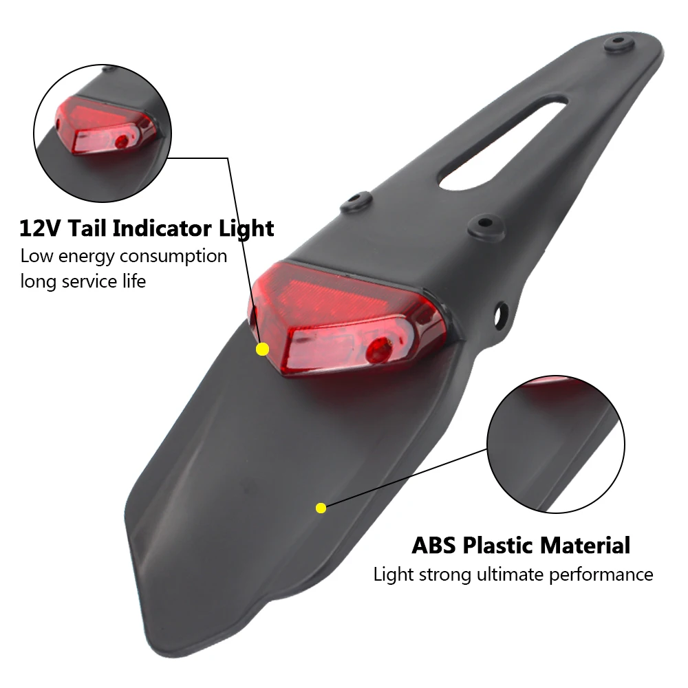 Motocicleta LED Tail Light, freio traseiro Fender, Stop Taillight, acessórios da motocicleta, 12V