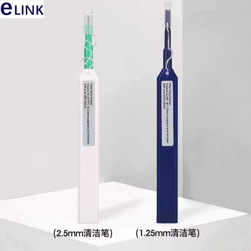 광섬유 청소 키트(10개 포함) 광섬유 청소 펜 클릭 1.25mm 2.5mm 클리너 박스 무료 배송 ftthELINK