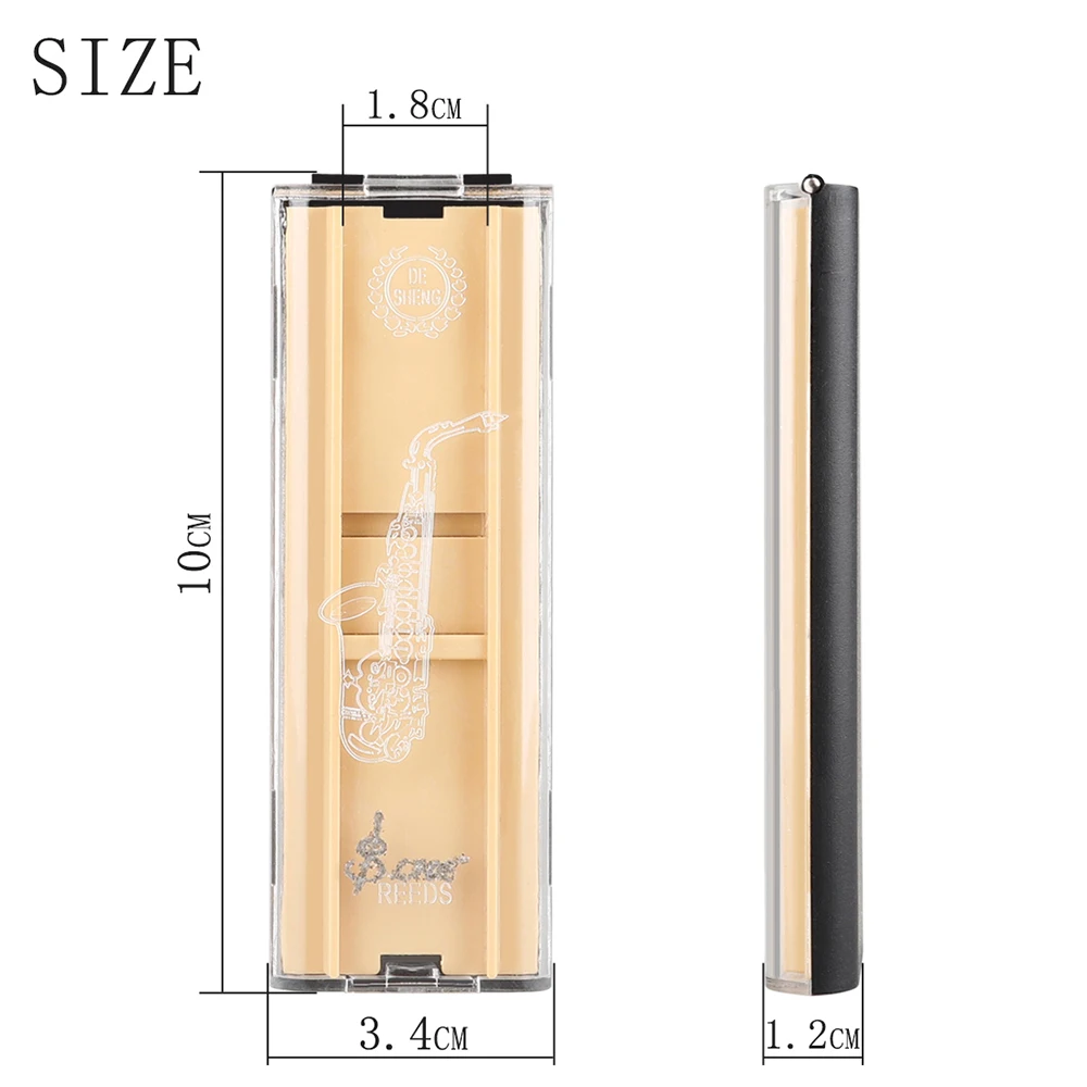 SLADE Reeds Case Sax Saxophone Clarinet Oboe Reeds ABS Transparent Case Storage Box Waterproof Wear Resistant General 2 Grids