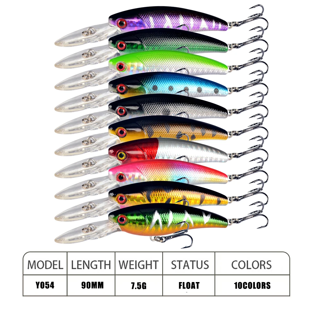 1pcs Fishing Lures Lifelike Minnow Lure High Quality Crankbait Wobblers Fishing Tackle Artificial Make 10 Colors Bass Fish Bait