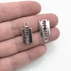 銀メッキ銅線チャーム,10個,24x11mm,チベット銀メッキ,手作りの手工芸品