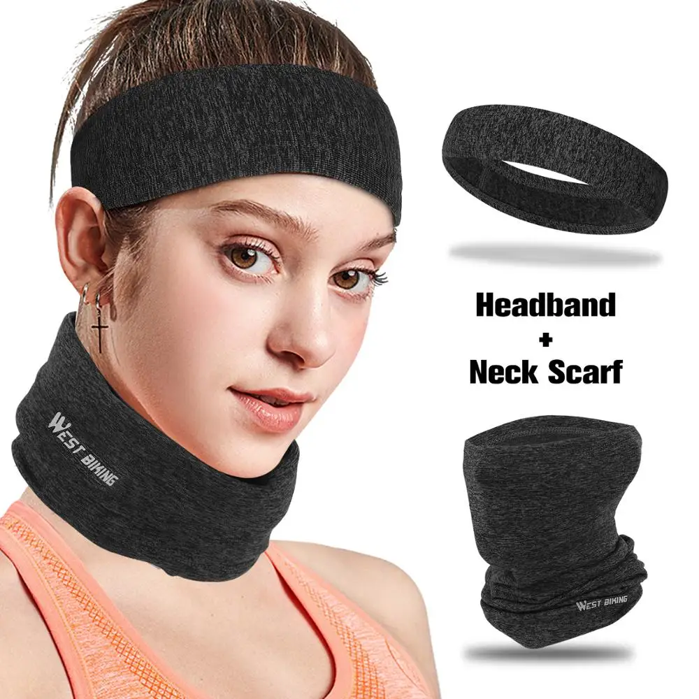 WEST BIKING Winter Warm Cycling Scarf Outdoor Running Windproof Bike Scarf Headbands Mens Women Bicycle Bandana Sports Headwear