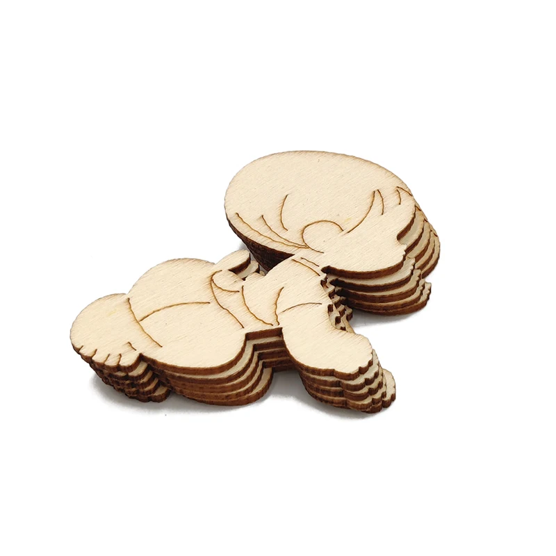 5pcs Unfinished Wooden Woodland Baby Shapes Birthday Ornaments Model for Home Decor Ornament, DIY Craft Art Project