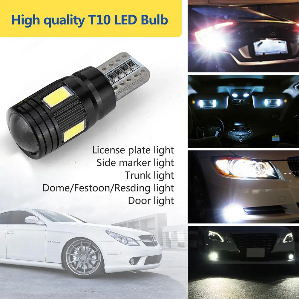 Himiss 2 Pcs/4pcsT10 LED Headlight Kit 6000K Rendah Balok Putih Lensa Kabut Light Marker-Hitam