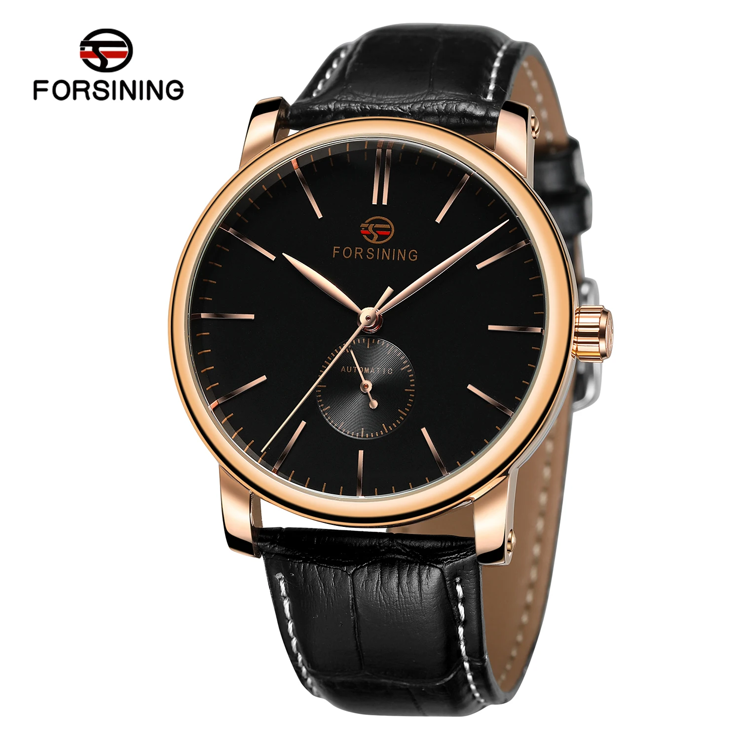 

Forsining watches full automatic mechanical watches men's personality business creative leather steel belt mechanical watches
