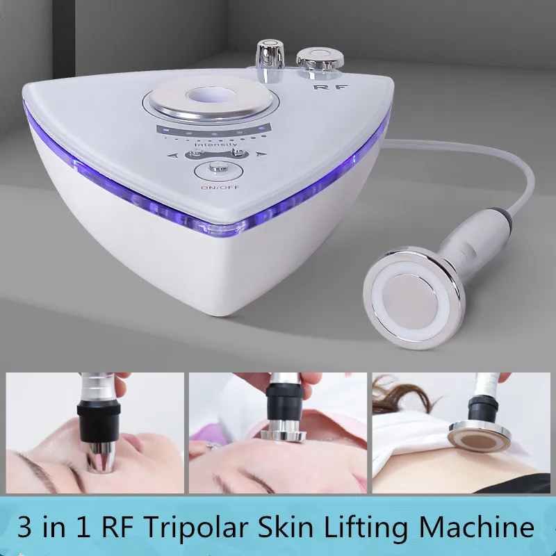 3 in 1 RF Face Eye Lifting Tighten Beauty Device Tripolar Skin Lifting Machine Body Slimming Neck Wrinkle Removal Double Chin