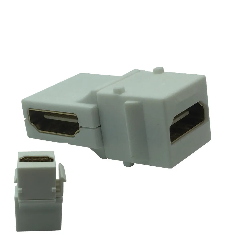 90 Degree Right Angled HDTV 1.4 Snap-in Female to Female Keystone Jack Coupler Adapter for Wall Plate