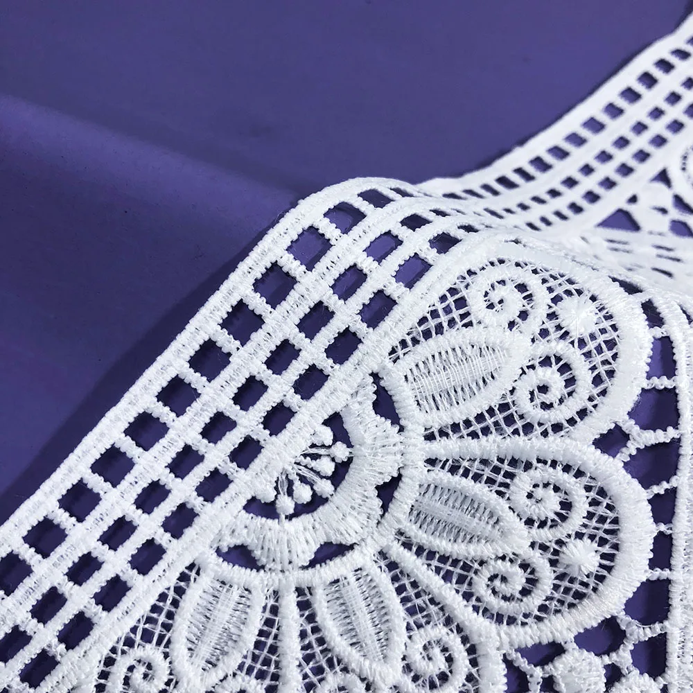 10yard High Quality Dress Accessories White Sewing Trim African Arts Craft Lace Fabric Ribbon Diy 11.3cm Women Wedding Skirt Dec